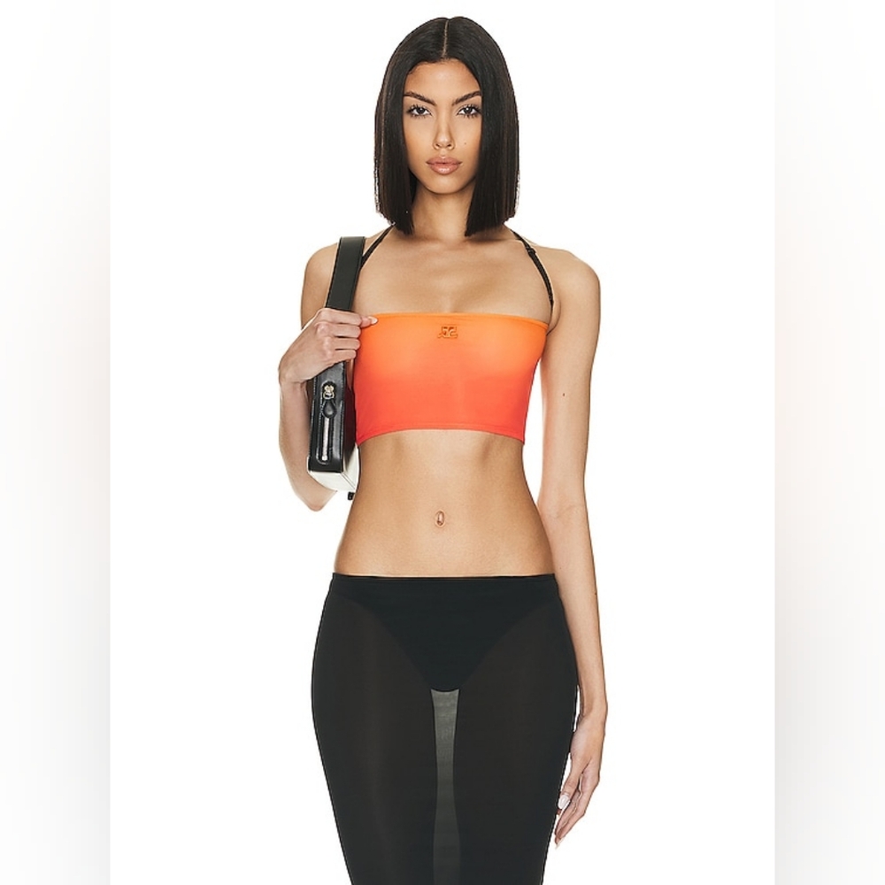 3S. NWT COURREGES LINGERIE BRA TOP IN GRADIENT SUNSET